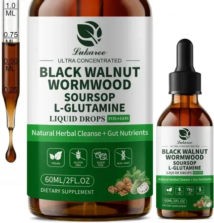 Lukaree 2-Pack Wormwood Black Walnut Drops w/ L-Glutamine