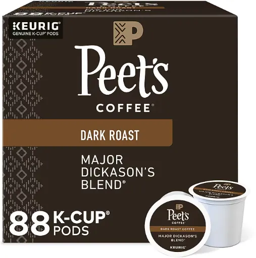 Peet's Coffee Major Dickason's Blend Keurig K-Cup Pods Dark Roast 88-Count