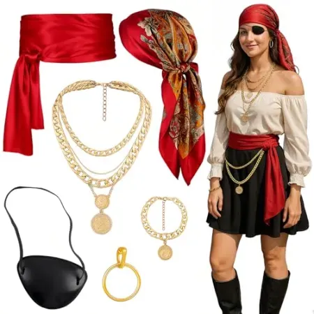 Yaliuliu Pirate Costume Cosplay Accessories Set