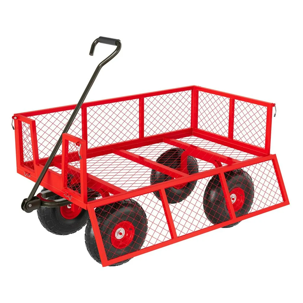 Garvee Heavy Duty Steel Garden Wagon Cart w/ Removable Sides