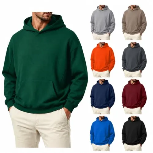 Men Plus Size Kangaroo Pocket Sweatshirt