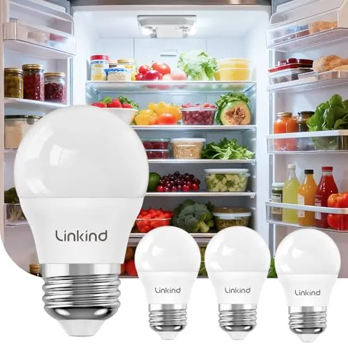 Linkind A15 LED Refrigerator Light Bulbs 4-Pack 40W Equivalent