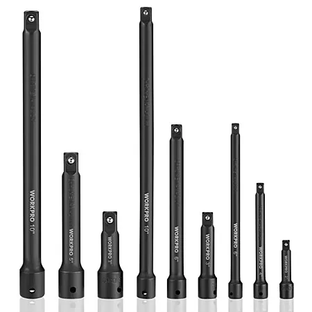 9-Pc WORKPRO Impact Socket Driver Extension Bar Set
