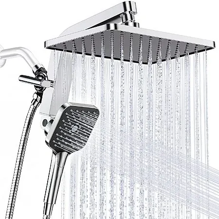 KOSNEW 12" Rainfall Shower Head & Handheld Combo (Chrome Polished)