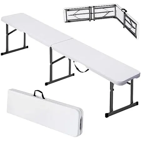 6' VEVOR Portable Plastic Folding Bench