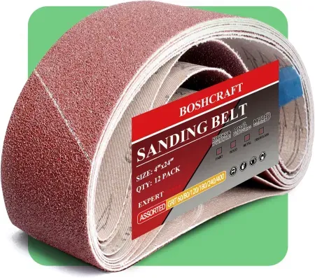 12-Pack 4"x24" BOSHCRAFT Aluminum Oxide Sanding Belts