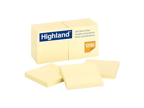 3M Highland Self-Sticking Note Pad 6549-YW