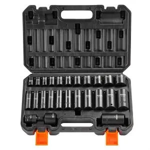 VEVOR 3/8" Drive 25 Piece Deep & Shallow Impact Socket Set