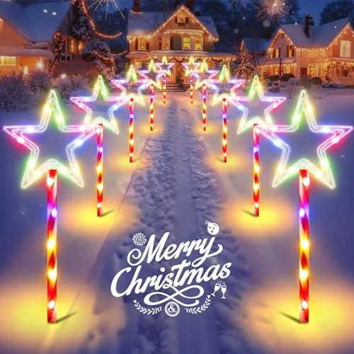 Solar Christmas Pathway Lights 10-Pack
