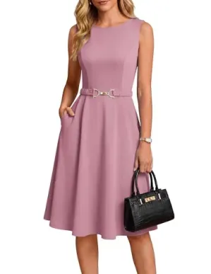 GRACE KARIN Work Business Midi Flowy Sleeveless Women's Dress