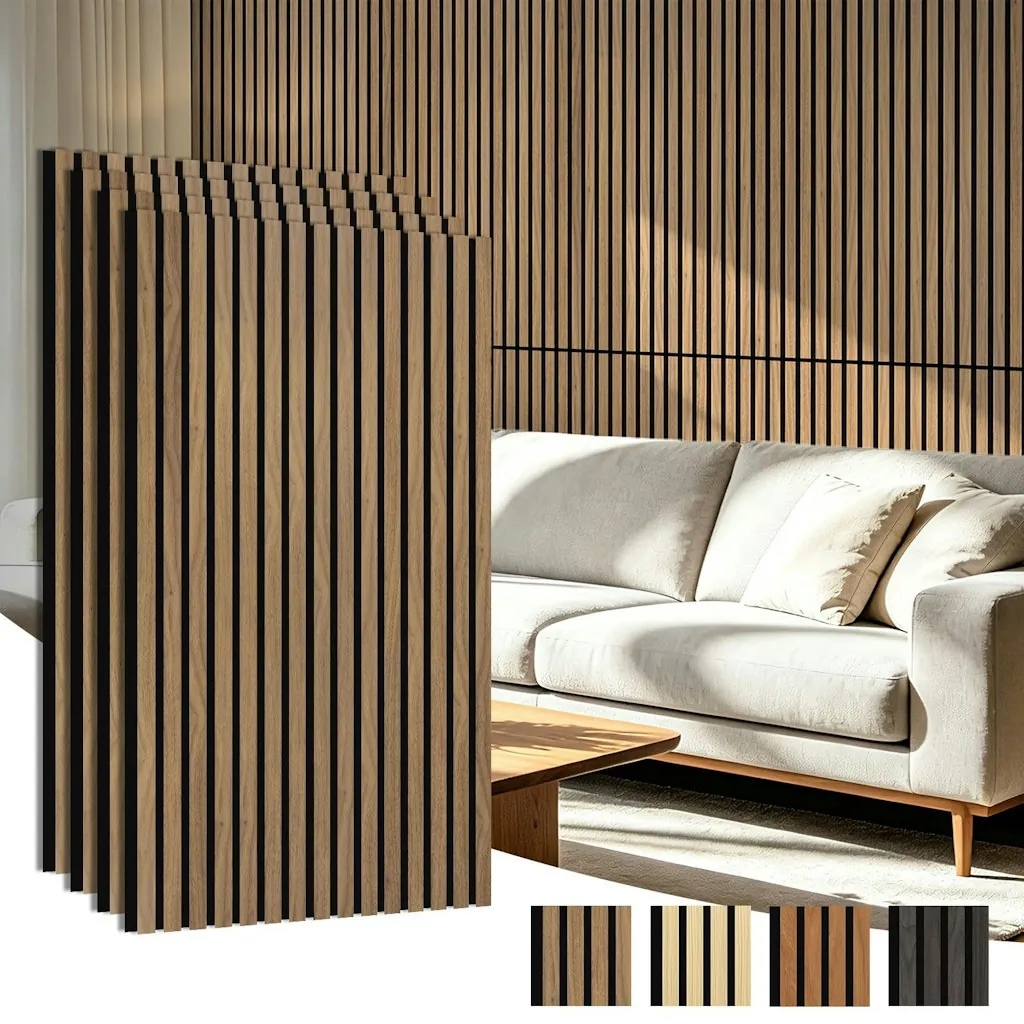 Art3d 47" x 23.6" Acoustic Wood Slat Wall Panel 4-Pack