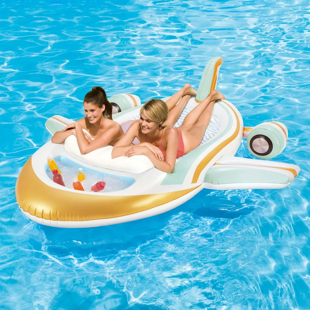 Play Day 2-Person Adult Inflatable Private Jet Pool Float