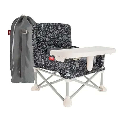 Nuby Easy Go Pop Up Foldable Booster Seat Black and White