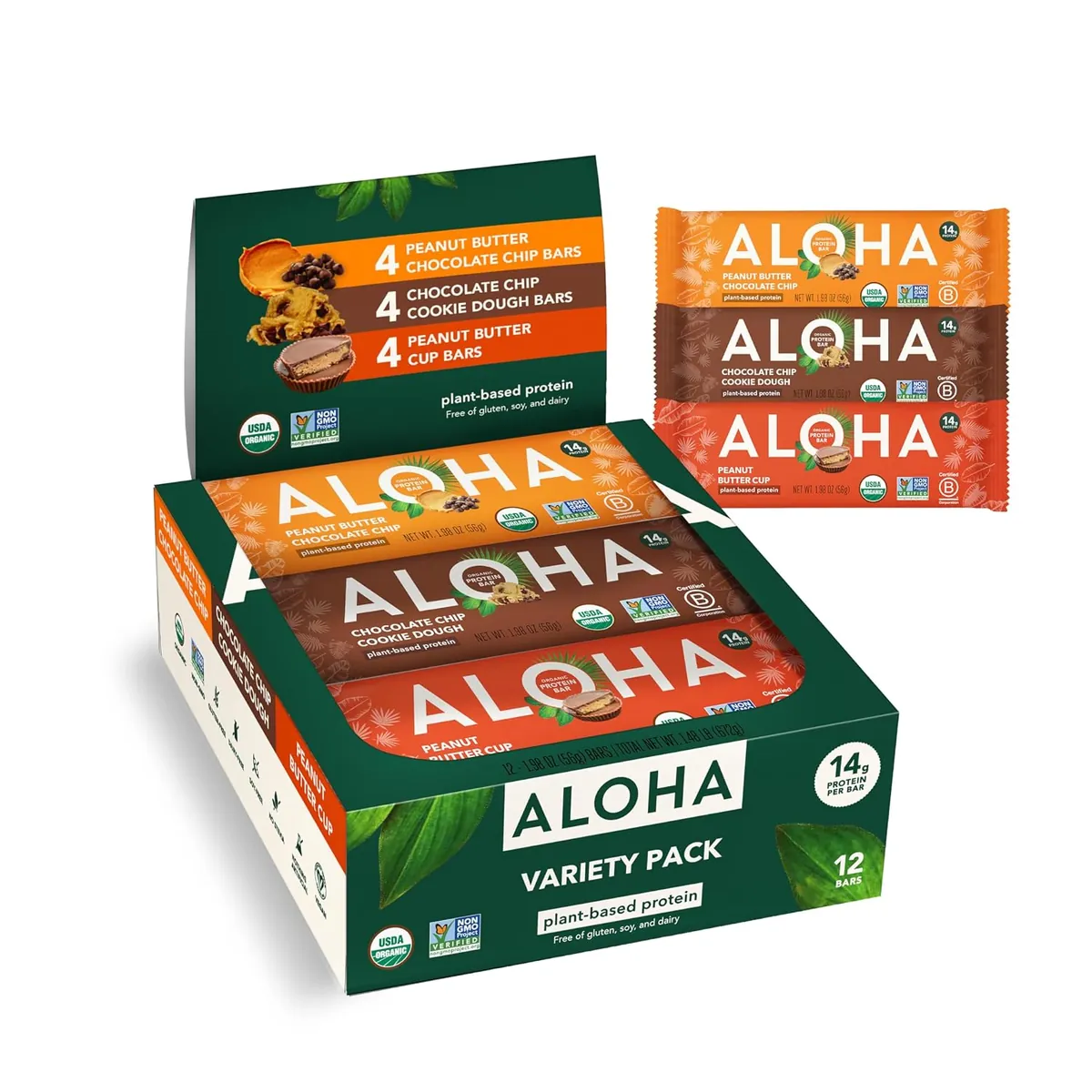 ALOHA Protein Bars 12-Count Variety Pack