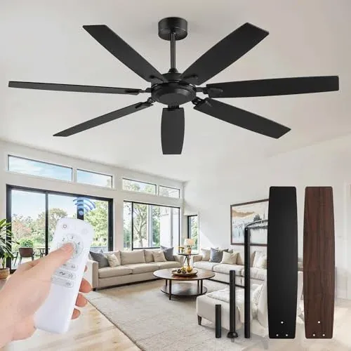 Fanbulous 62 Inch Ceiling Fan with 6-Speed Remote, No Light