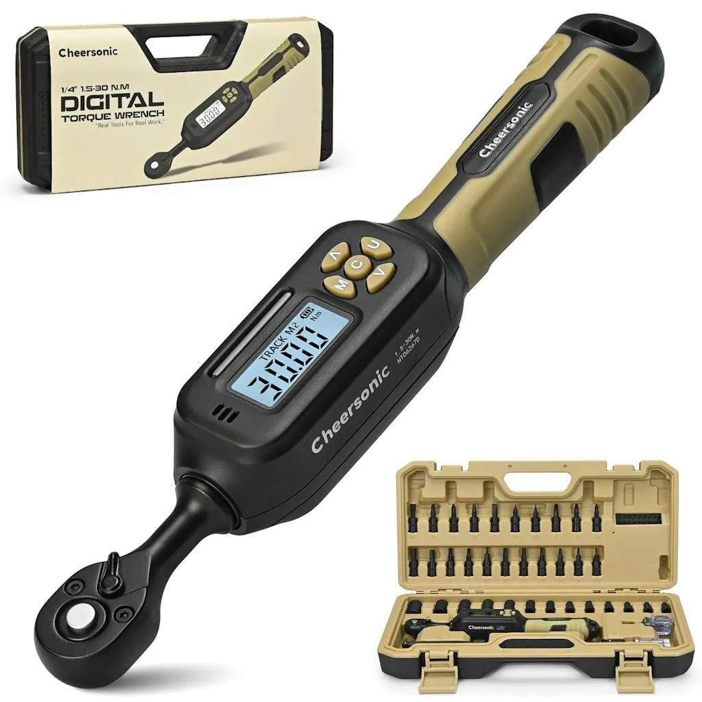Cheersonic Digital Torque Wrench 1/4" Drive 37-Piece Set