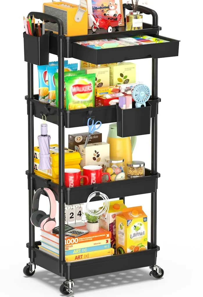 4-Tier Rolling Cart w/ Drawer