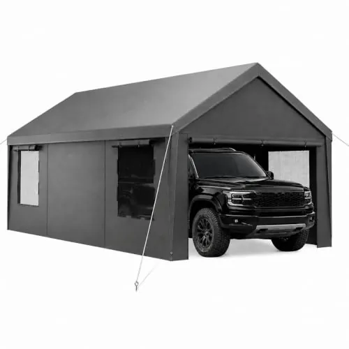 Velway Carport Canopy & Portable Garage, 12 x 20 FT