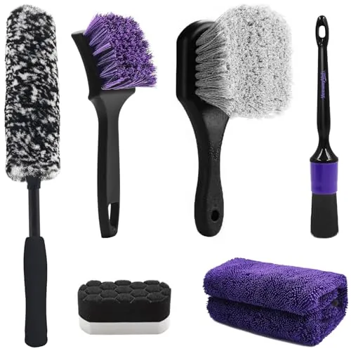 YeewayVeh Car Wheel & Tire Detailing Brush Kit 6-Piece