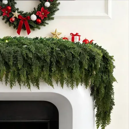 2-Piece 6' Christmas Cedar Garland w/ 160 Pine Branches