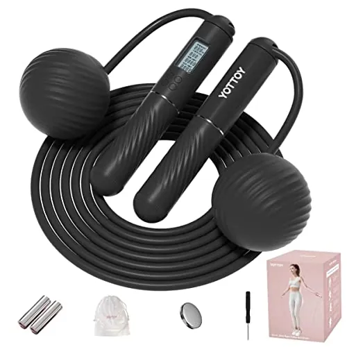 YOTTOY Cordless Jump Rope with Counter (Black)