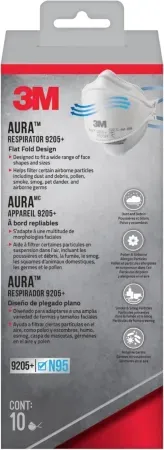 10-Pack 3M Aura Particulate Respirator 9205+ N95 Disposable Respirators
