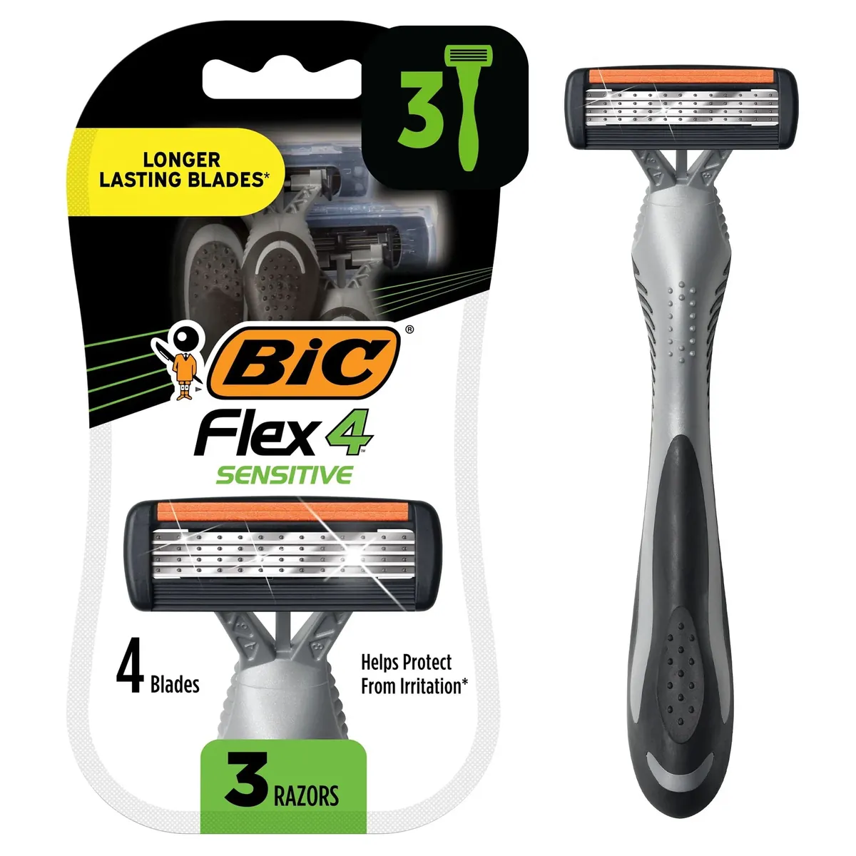 BIC Flex 4 Men's 4-Blade Disposable Razors 3-Count