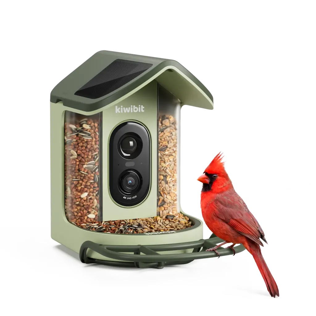 Kiwibit Bird Feeder 2 Mini 4K AI Camera w/ Solar Panel