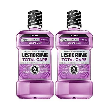2-Pk 33.8-Oz Listerine Total Care Anticavity Fluoride Mouthwash