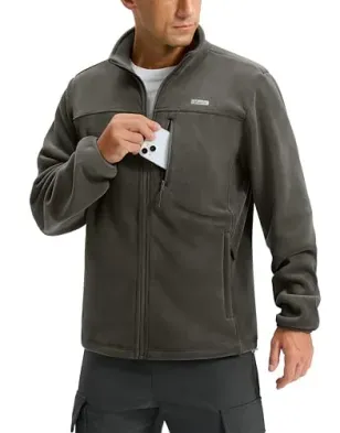 Pudolla Men's Polar Fleece Full Zip Hiking Coat