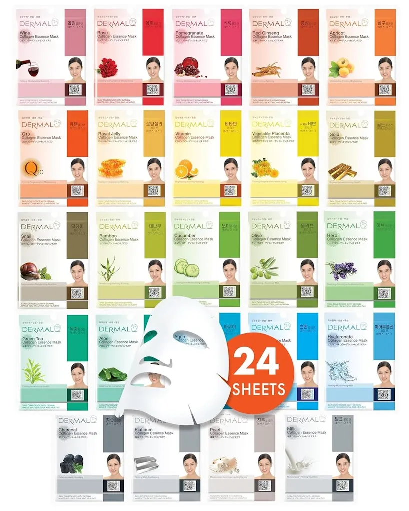 Dermal 24 Combo Korean Essence Sheet Mask Variety Pack