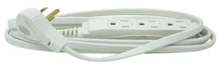 Woods SlimLine Flat Plug 8-Foot 3-Outlet Indoor Extension Cord