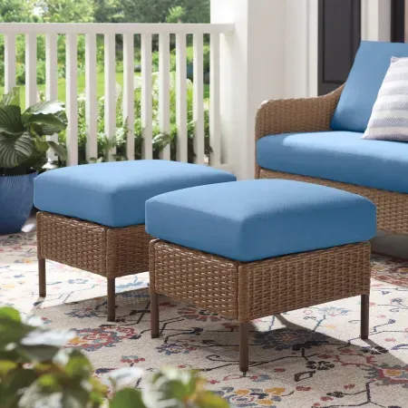 Mainstays Chelsea 2-Piece Outdoor Patio Ottoman w/ Cushions