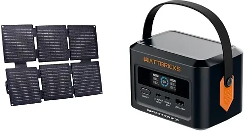 Wattbricks Energy 120W Portable Power Station and 30W Portable Solar Panel Bundle