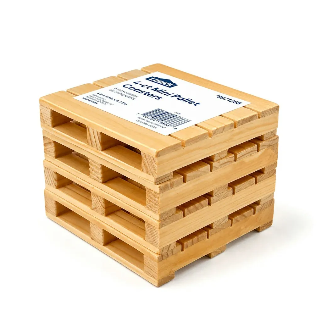 Lowe's Mini Wood Pallet 4-Pack Coasters