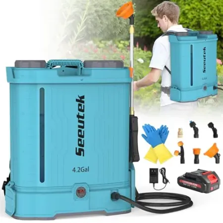 SEEUTEK 4.2 Gallon Battery Powered Backpack Sprayer