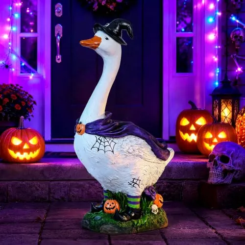 GIGALUMI 20" Halloween Witch Porch Goose