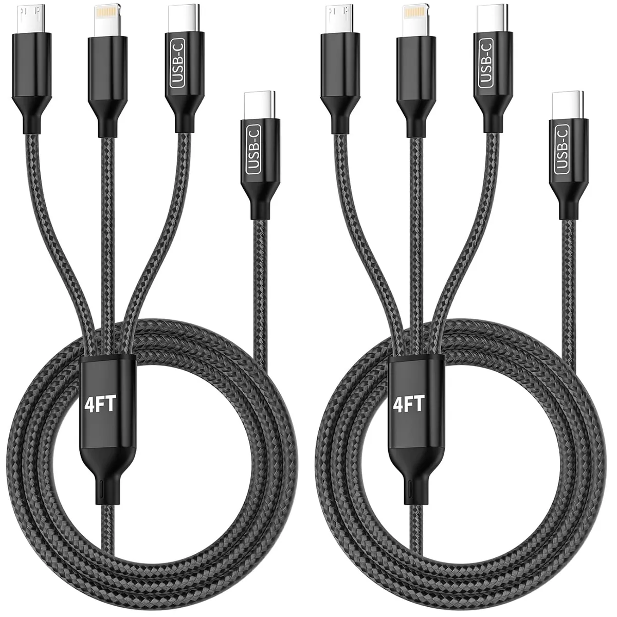 USB-C to micro-USB / USB-C / Lightning Cable 2 Pack