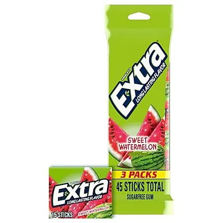 3-Pk 15-Oz Extra Sugar-Free Gum (Sweet Watermelon)
