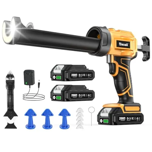 Uaoaii 10oz Cordless Caulk Gun with 2x 2.0Ah Batteries