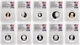 Set of 10 1776-2026-S Silver Proof 250th Anniversary Label Coins
