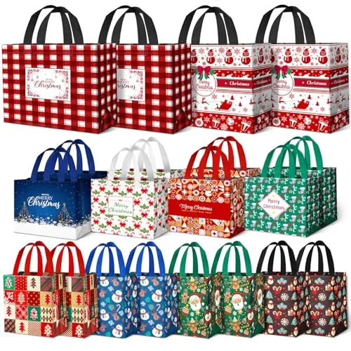 BlessedSeason 20-Pack Christmas Gift Bags, Assorted Sizes