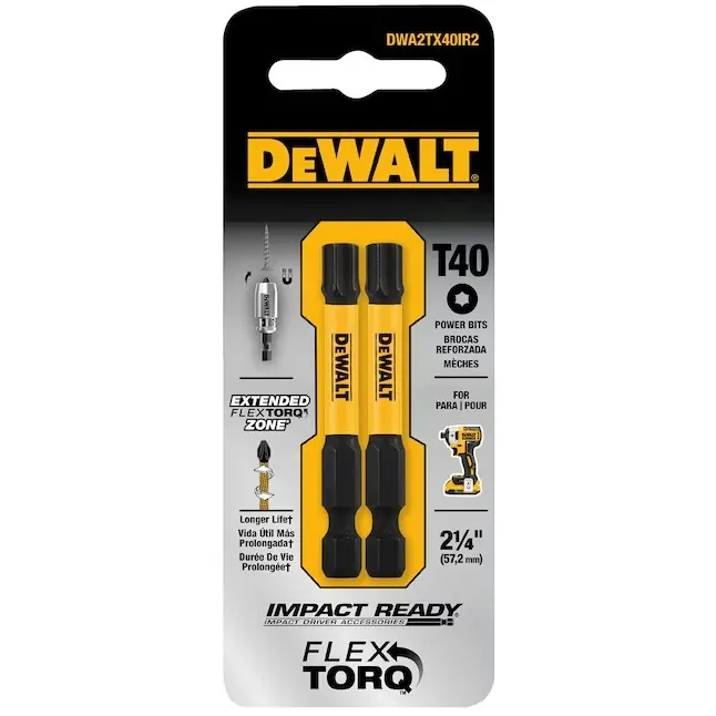 DeWalt FlexTorq 1/4" x 2.25" Torx Impact Driver Bit 2-Pack: 98 cents + free shipping