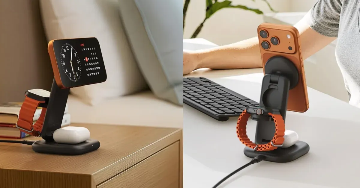 Satechi’s 2026 Space Black metal 25W 3-in-1 MagSafe Charging Station hits best price ever at 30% off