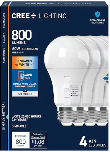 Cree Switch Mode A19 Dimmable LED Light Bulbs 4-Pack (60W Equivalent)