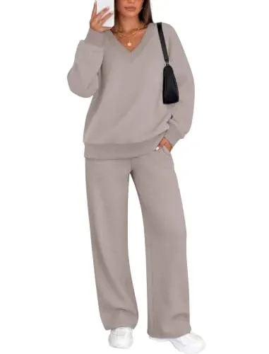 V Neck 2 Piece Workout Sets