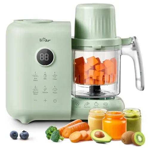 Bear Baby Food Maker Steamer & Blender with Dual-Layer Steam Baskets 18.5oz