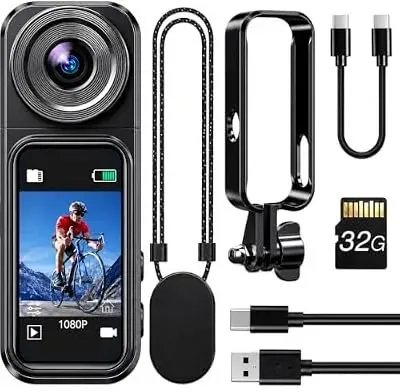 BOBLOV W2 32GB Mini Body Camera with Touch Screen & Rotating Lens