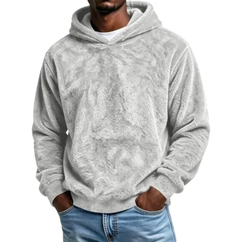 Sherpa Hooded Double Fleece Pullover Sweatshirt