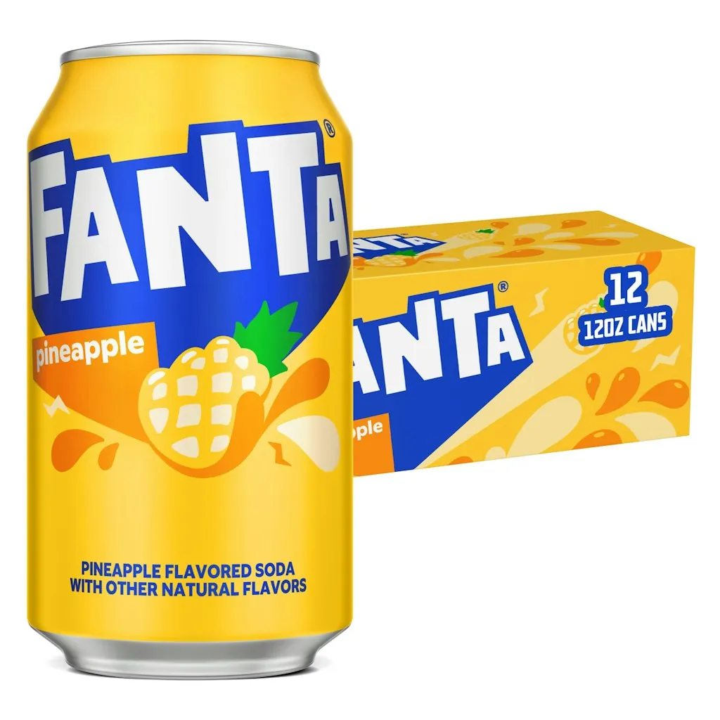 Fanta Pineapple Soda Pop Fridge Pack Cans 12-oz. 12-Pack